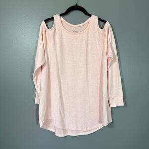 Torrid Super Soft Plush Women's Light Pink Cold Shoulder Top - 00 (M/L) Comfort